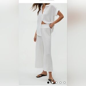 Michael Stars Medina Gauze Crop Pants S NWOT White